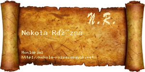 Nekola Rózsa névjegykártya